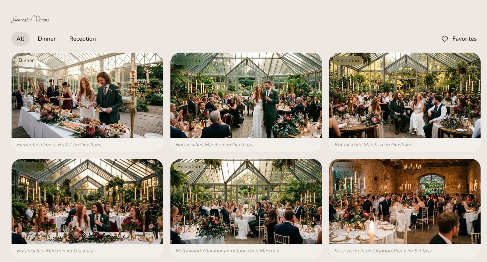 Our wedding inspiration — botanical greenhouse reception